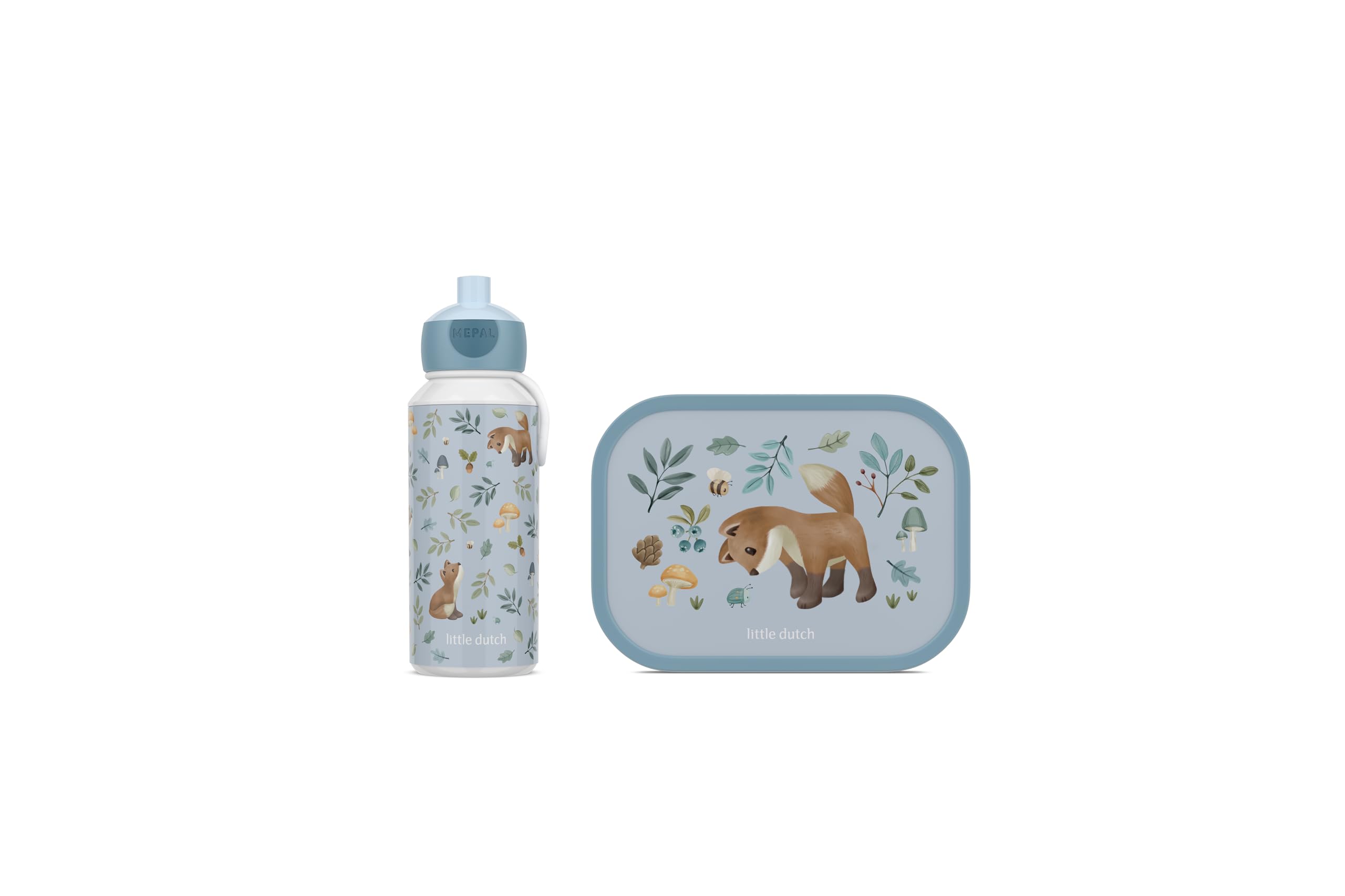 Mepal - Campus lunchset - Lunchset voor kinderen met pop-up drinkfles en lunchbox - Lunchset voor school - BPA-vrij - 400 ml + 750 ml - Leopard