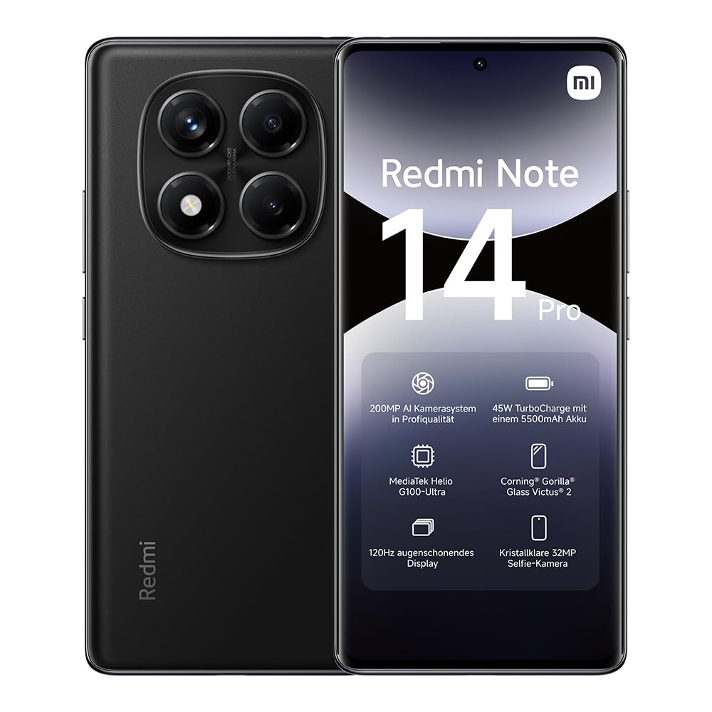 Xiaomi Redmi Note 14 Smartphone, 6 + 128 GB, blauw, 108 MP AI-camerasysteem, 5.500 mAh batterij, 120 Hz display met oogbescherming, AI-functies (geen oplader inbegrepen)