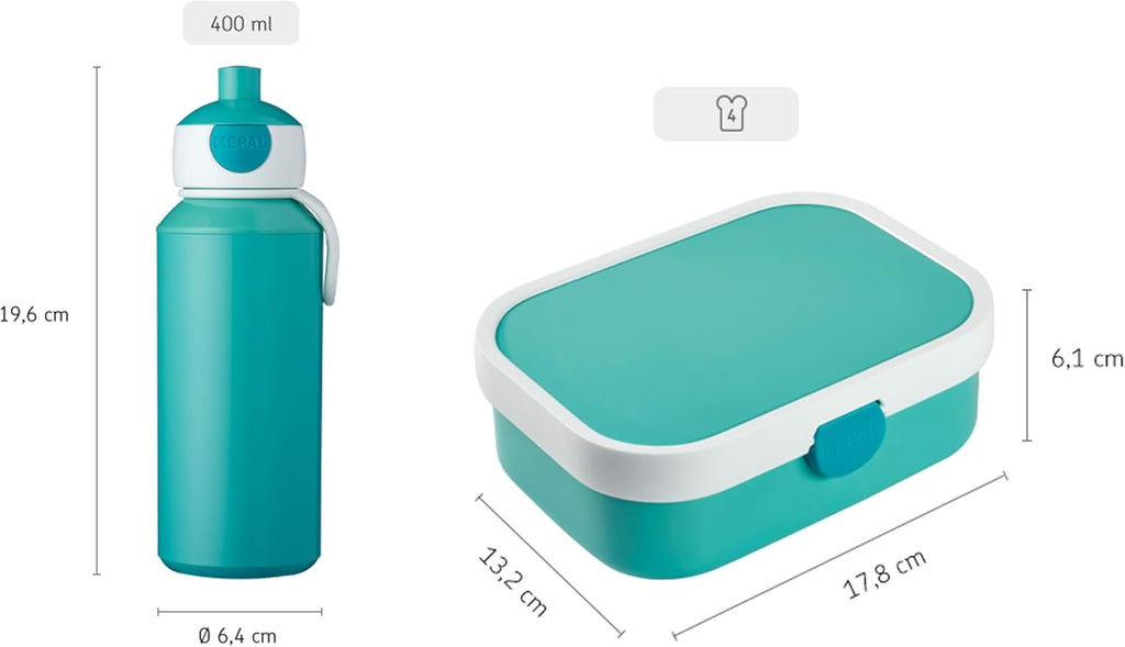 Mepal - Campus lunchset - Lunchset voor kinderen met pop-up drinkfles en lunchbox - Lunchset voor school - BPA-vrij - 400 ml + 750 ml - Paw Patrol Pups