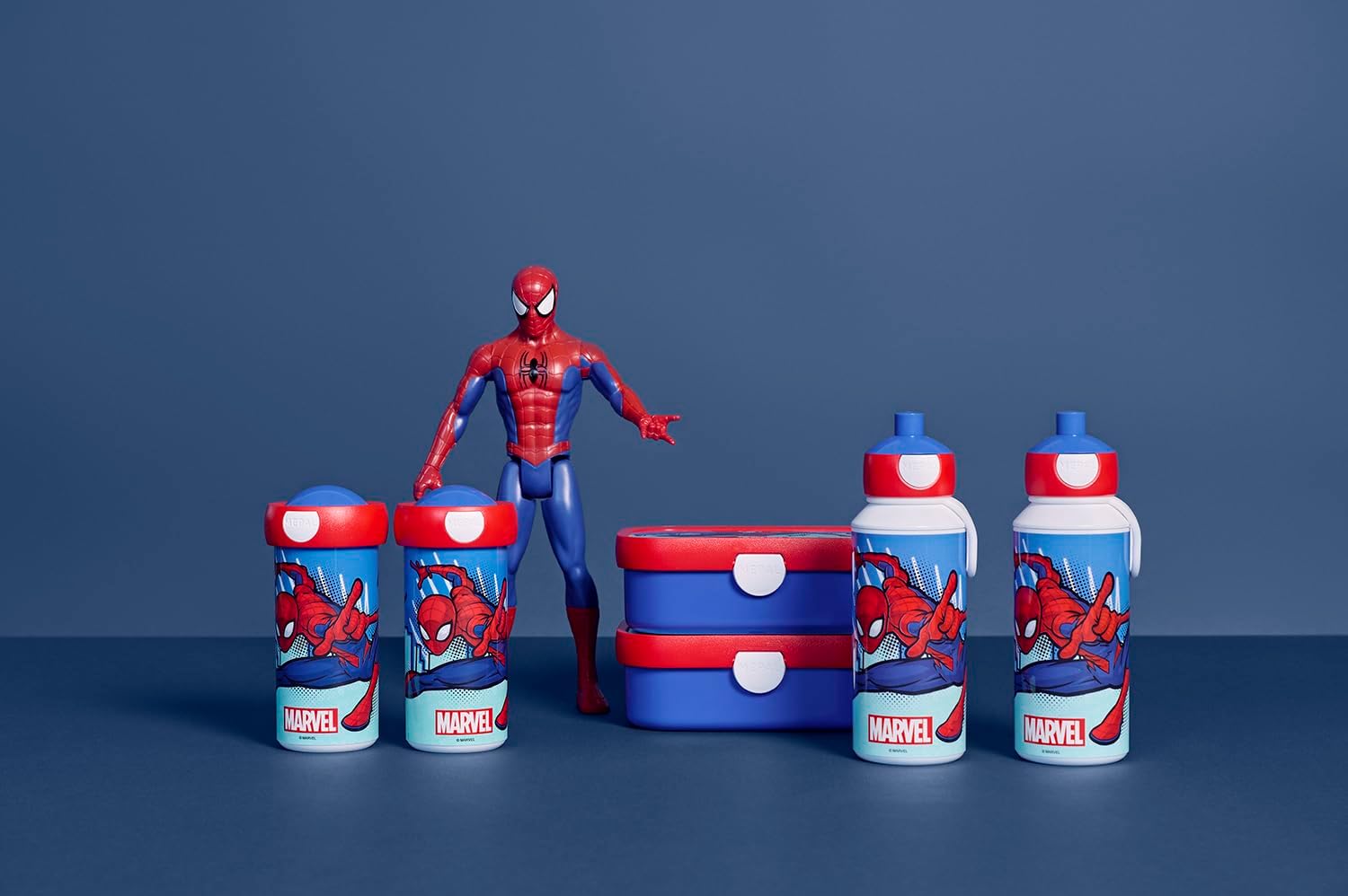 Mepal Campus Lunchbox, lunchbox voor kinderen met inzetstuk en kliksluiting, BPA-vrij, vaatwasmachine-bestendig, 750 ml, Spiderman