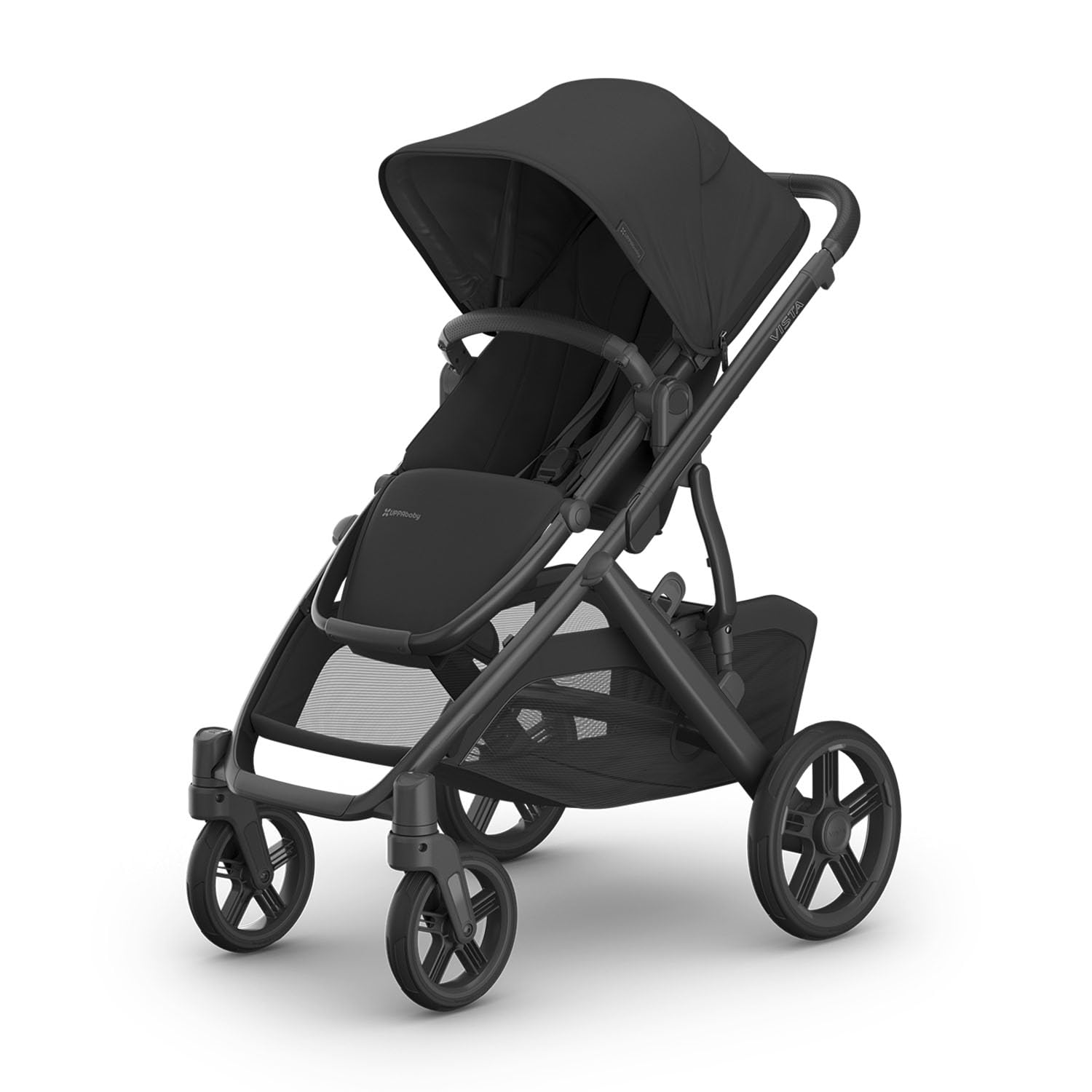 UPPAbaby Vista V3 Stroller - Full-Size Single-to-Double Stroller System - Toddler Seat, Bug Shield, Rain Shield, and Storage Bag Included - Declan (Oat Mélange/Silver Frame/Chestnut Leather)