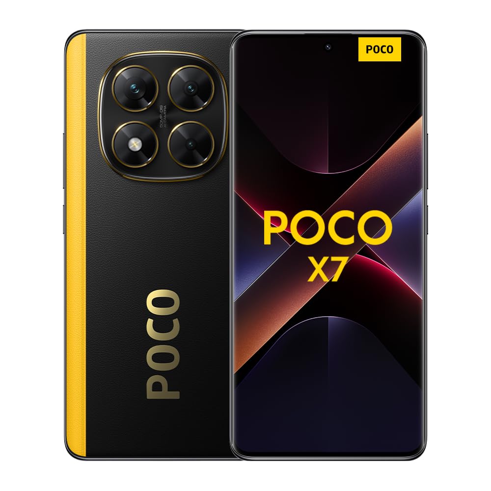 Xiaomi POCO X7 Pro Smartphone, 12 + 512 GB, zwart, 50 MP handcamera met OIS, 6000 mAh (type) batterij met 90 W HyperCharge, IP68, AI-functies (niet meegeleverd)