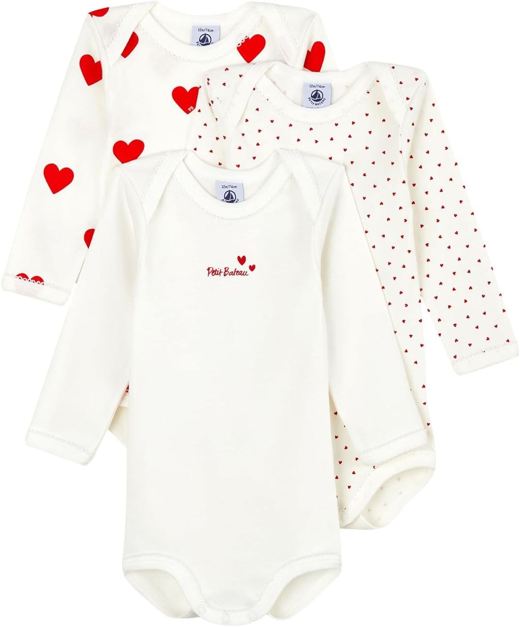 Petit Bateau A00BC00 Body Bébé fille (lot de 3)