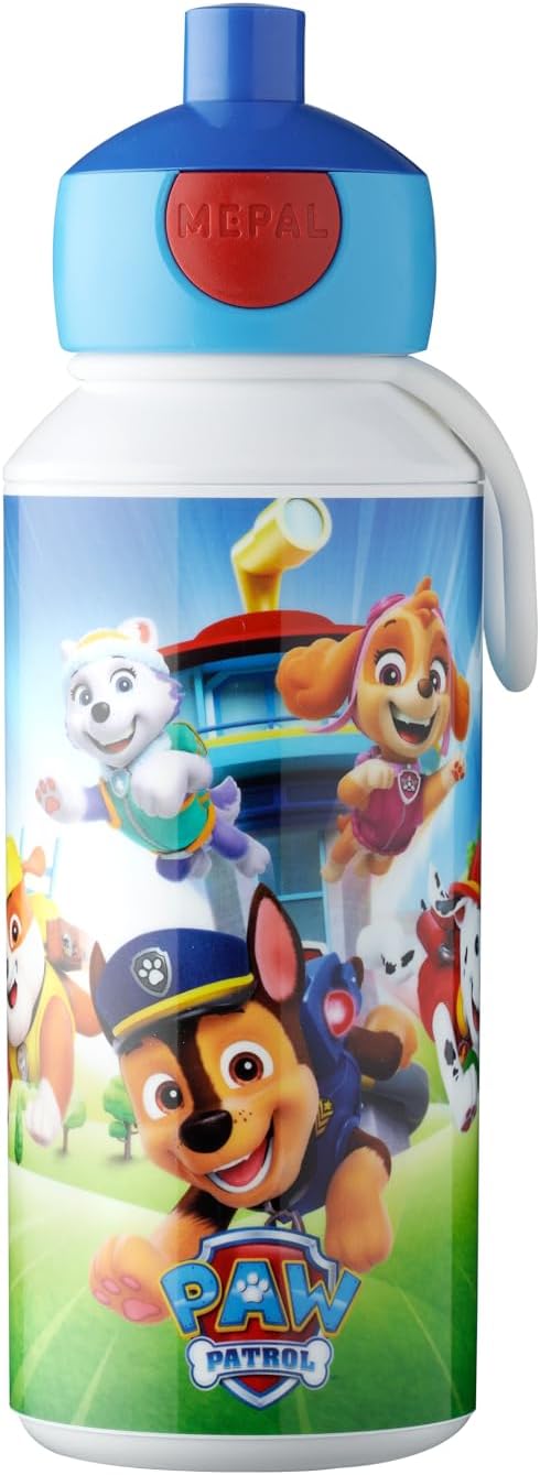 Mepal - Campus pop-up drinkfles - Waterdichte drinkfles voor school - Herbruikbare drinkfles voor kinderen - BPA-vrij en vaatwasmachinebestendig - 400 ml - Paw Patrol Pups