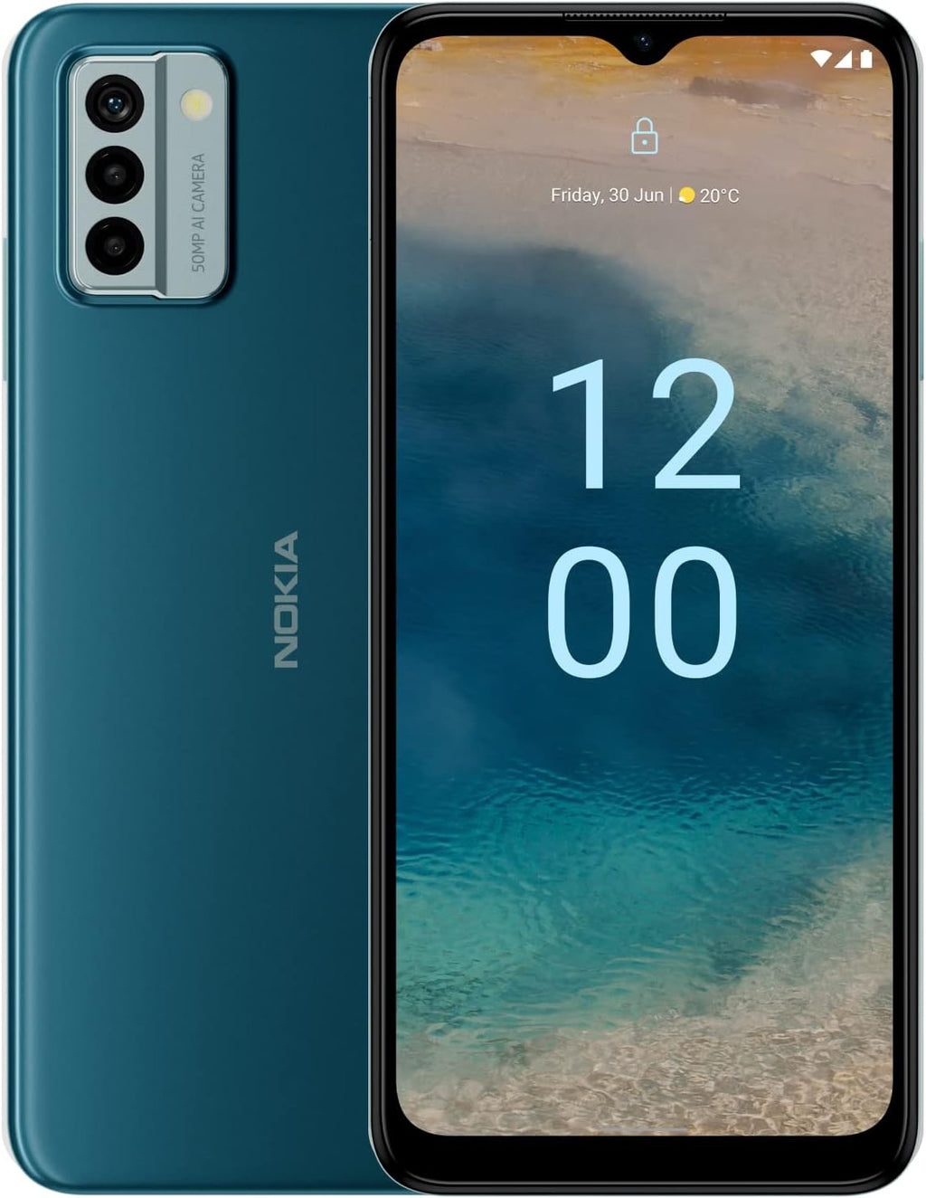 nokia Nokia G22 6,52 inch HD+ Dual SIM smartphone, Android 12, 50 MP AI-geoptimaliseerde camera, 3 dagen batterij, 4 GB/128 GB geheugen, 3 jaar maandelijkse veiligheid, blauw