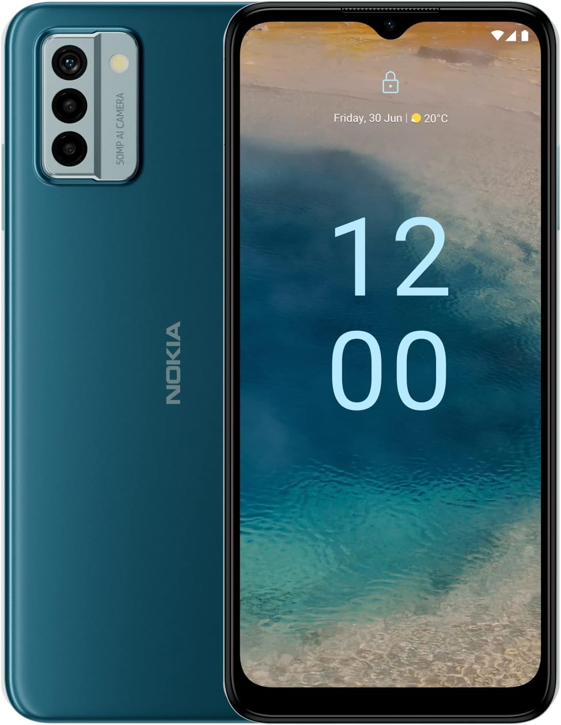 nokia Nokia G22 6,52 inch HD+ Dual SIM smartphone, Android 12, 50 MP AI-geoptimaliseerde camera, 3 dagen batterij, 4 GB/128 GB geheugen, 3 jaar maandelijkse veiligheid, blauw