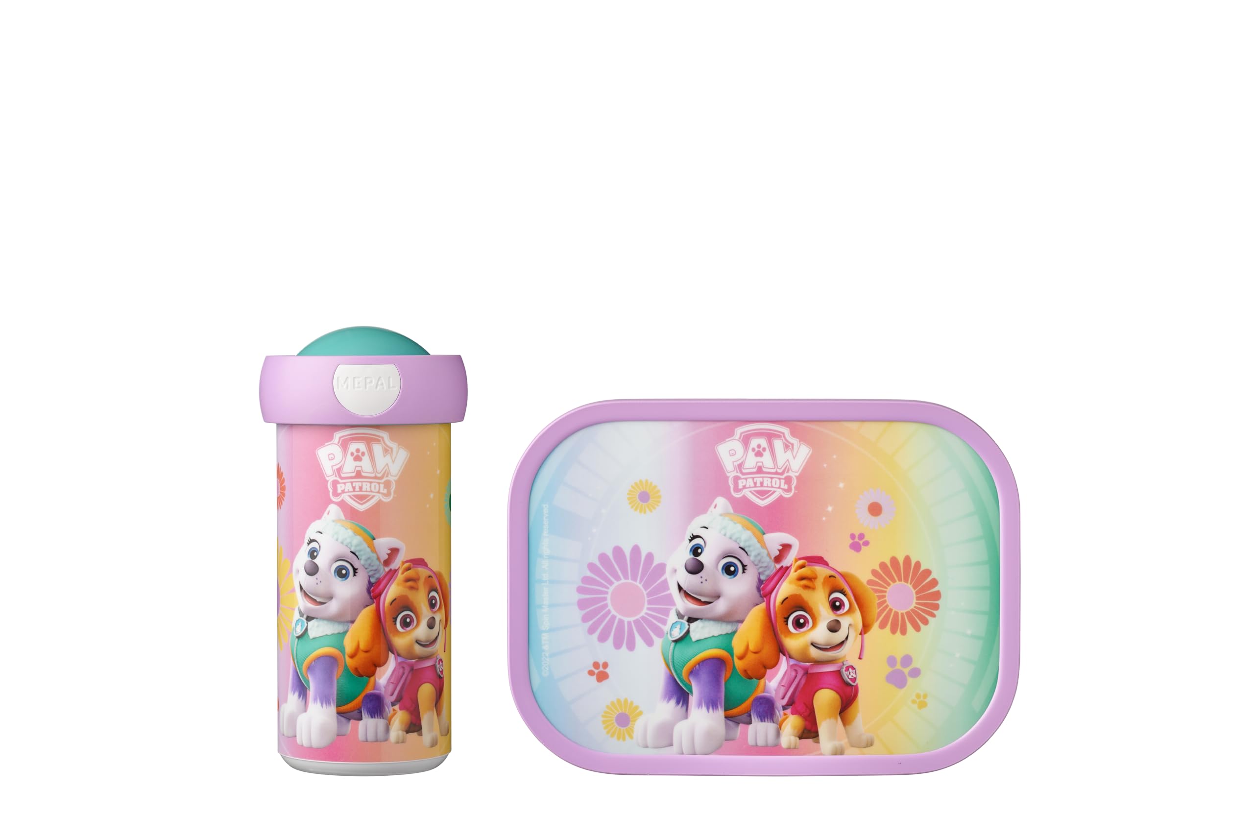 Mepal - Campus lunchset - Lunchset voor kinderen met pop-up drinkfles en lunchbox - Lunchset voor school - BPA-vrij - 400 ml + 750 ml - Paw Patrol Pups