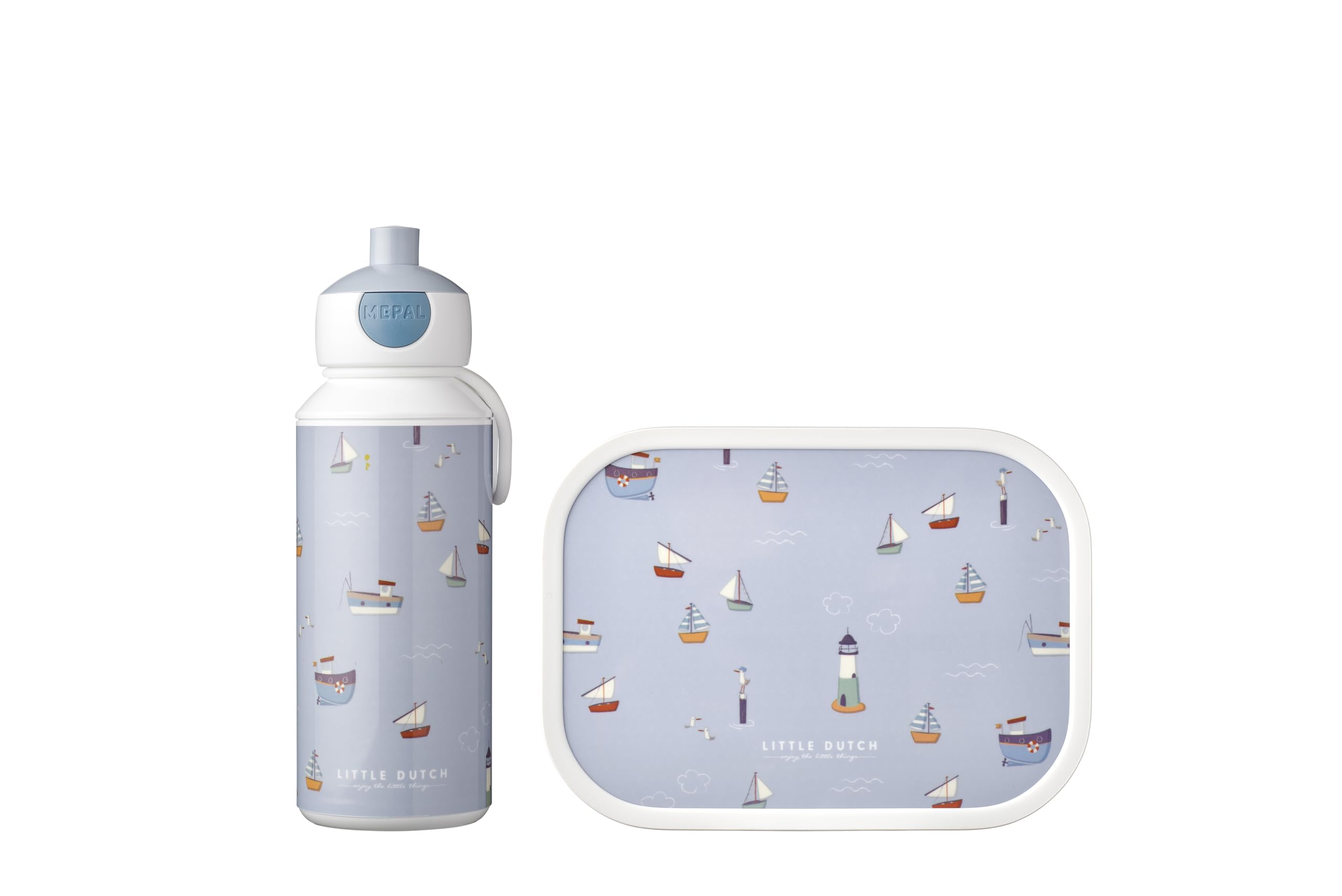 Mepal - Campus lunchset - Lunchset voor kinderen met pop-up drinkfles en lunchbox - Lunchset voor school - BPA-vrij - 400 ml + 750 ml - Leopard