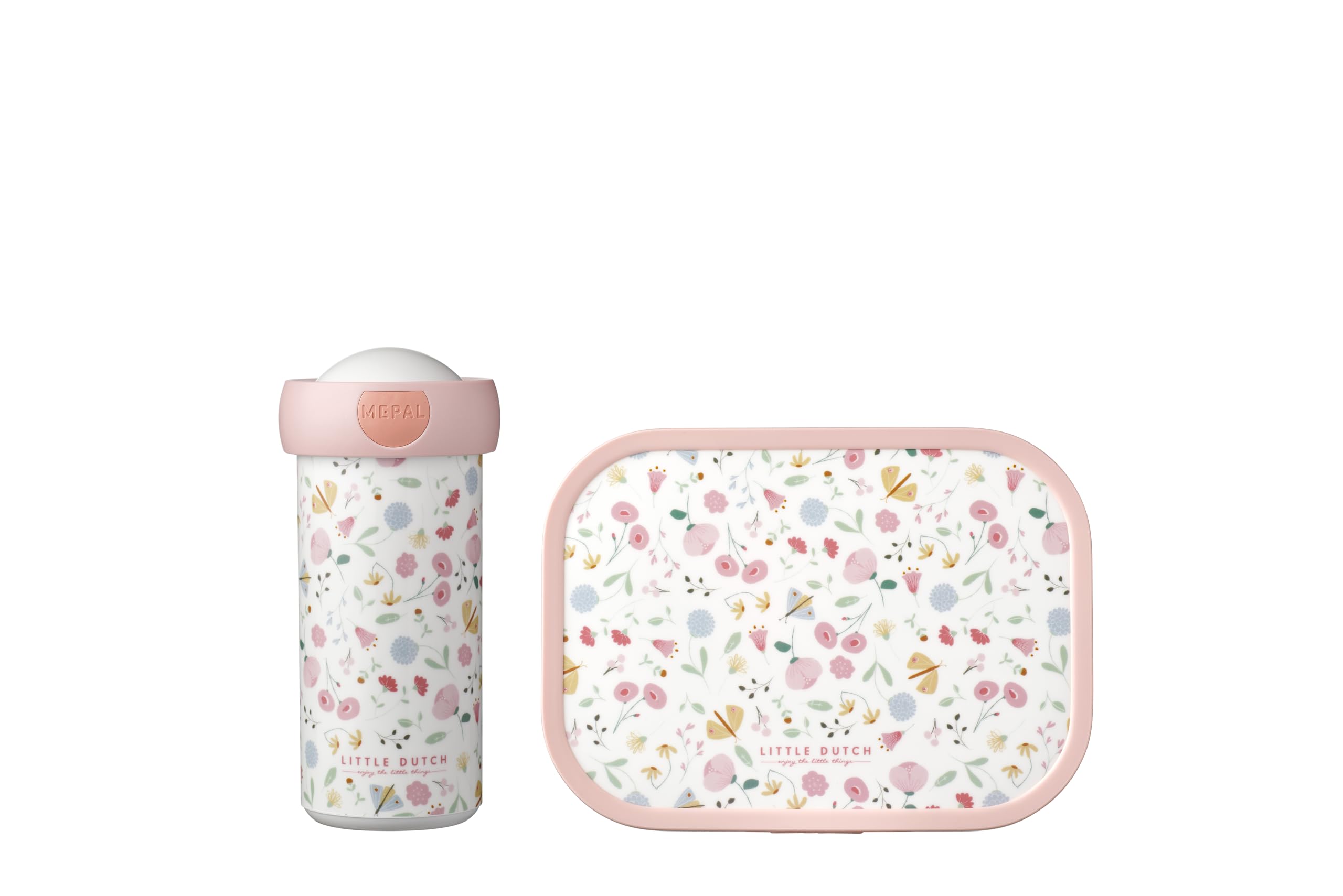 Mepal - Campus lunchset - Lunchset voor kinderen met pop-up drinkfles en lunchbox - Lunchset voor school - BPA-vrij - 400 ml + 750 ml - Leopard