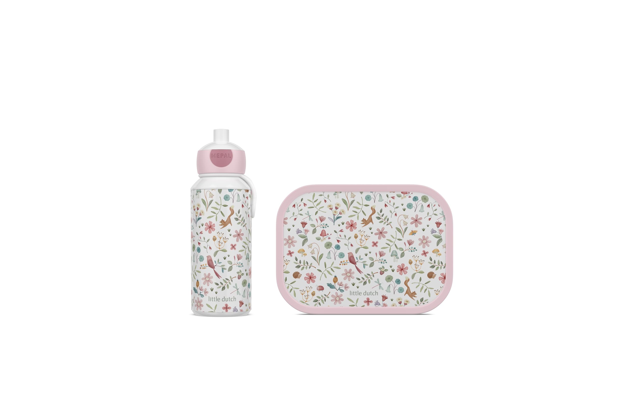 Mepal - Campus lunchset - Lunchset voor kinderen met pop-up drinkfles en lunchbox - Lunchset voor school - BPA-vrij - 400 ml + 750 ml - Leopard