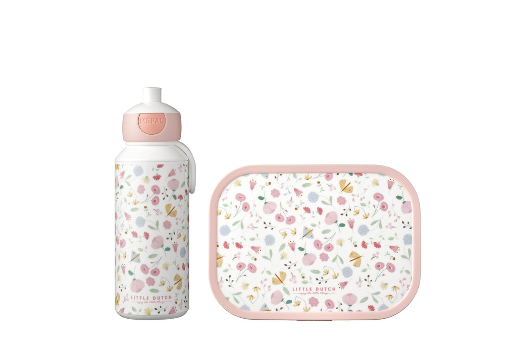 Mepal - Campus lunchset - Lunchset voor kinderen met pop-up drinkfles en lunchbox - Lunchset voor school - BPA-vrij - 400 ml + 750 ml - Leopard
