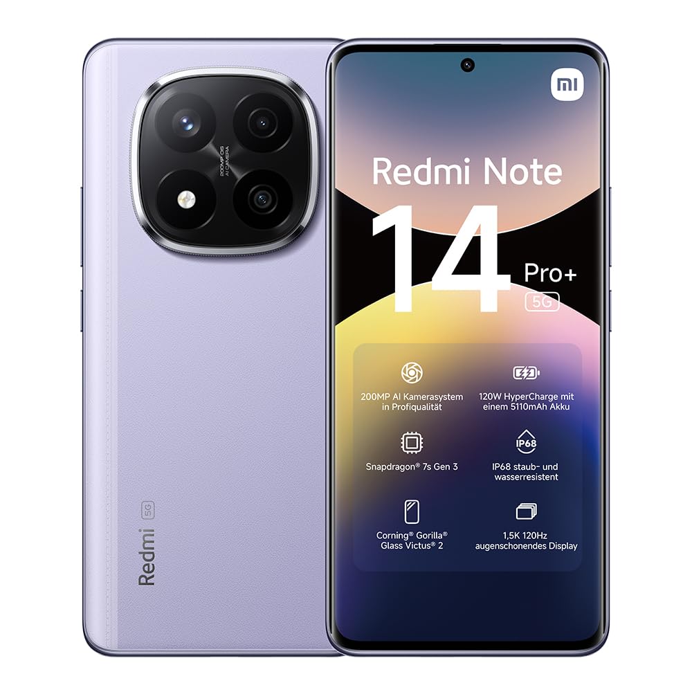 Xiaomi Redmi Note 14 Smartphone, 6 + 128 GB, blauw, 108 MP AI-camerasysteem, 5.500 mAh batterij, 120 Hz display met oogbescherming, AI-functies (geen oplader inbegrepen)