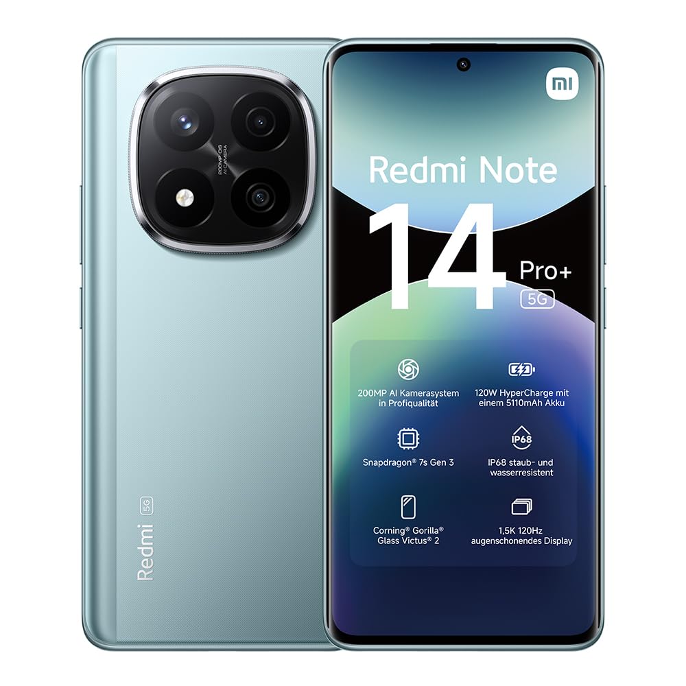 Xiaomi Redmi Note 14 Smartphone, 6 + 128 GB, blauw, 108 MP AI-camerasysteem, 5.500 mAh batterij, 120 Hz display met oogbescherming, AI-functies (geen oplader inbegrepen)