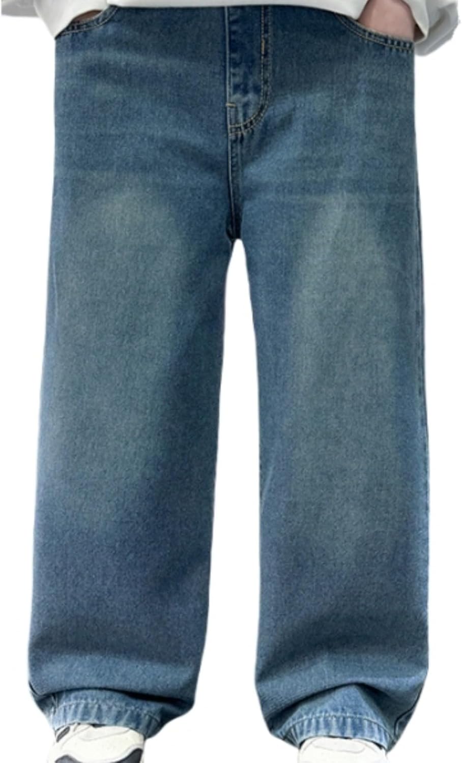 Baggy jeans voor jongens - Brede rechte pasvorm - Met verstelbare elastische tailleband - Vintage - Casual - Cargobroek - Streetwear broek voor jongens en peuters