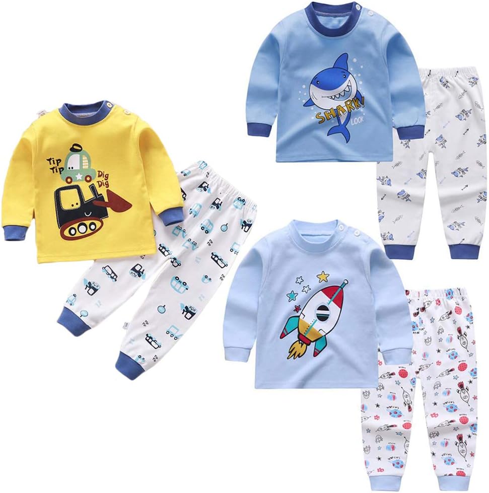 XM-Amigo Jumpsuits 3set/pack cartoon print baby jongens katoen pyjama baby katoen pyjama vier seizoenen ondergoed sets kinderen