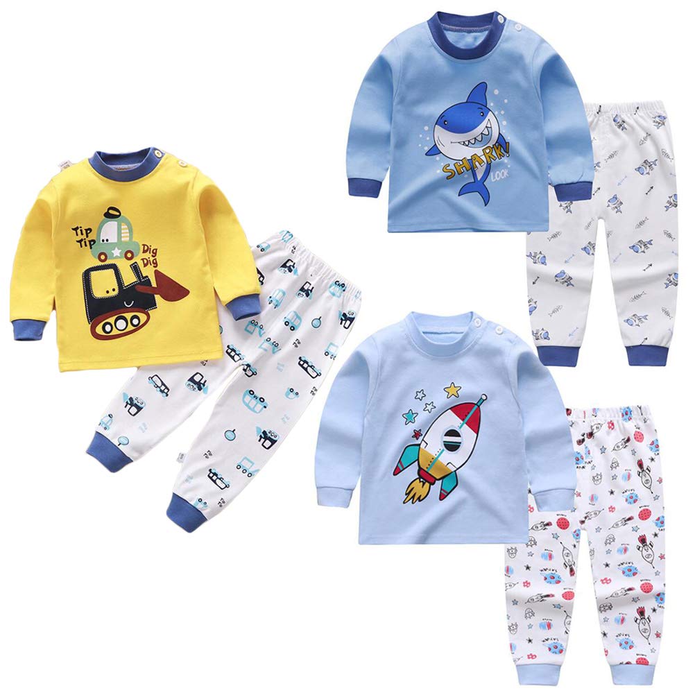 XM-Amigo Jumpsuits 3set/pack cartoon print baby jongens katoen pyjama baby katoen pyjama vier seizoenen ondergoed sets kinderen