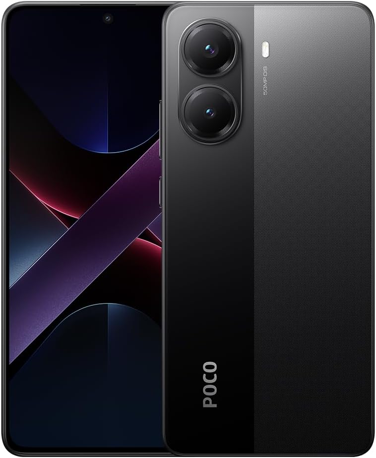 Xiaomi POCO X7 Pro Smartphone, 12 + 512 GB, zwart, 50 MP handcamera met OIS, 6000 mAh (type) batterij met 90 W HyperCharge, IP68, AI-functies (niet meegeleverd)