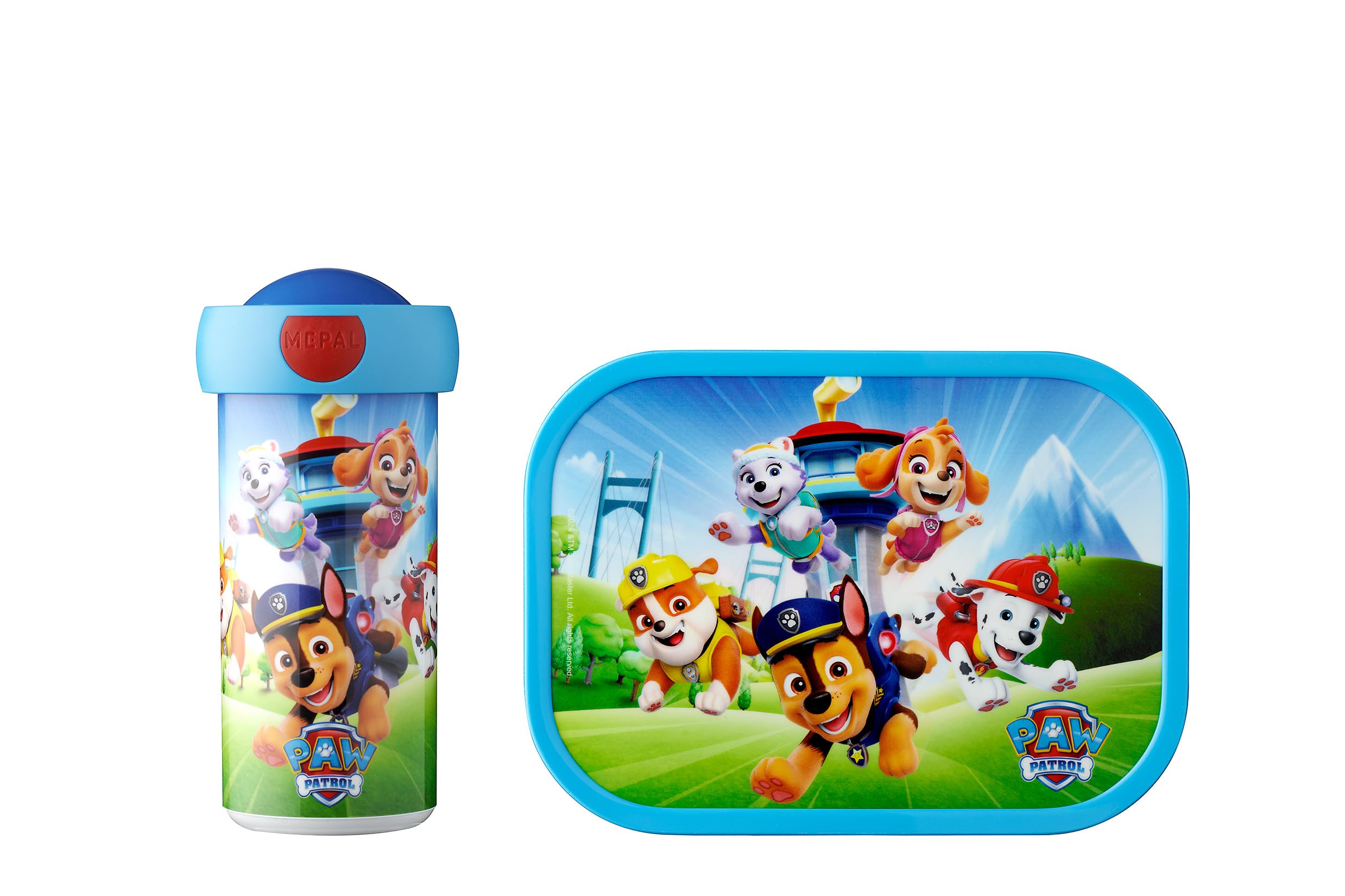 Mepal - Campus lunchset - Lunchset voor kinderen met pop-up drinkfles en lunchbox - Lunchset voor school - BPA-vrij - 400 ml + 750 ml - Paw Patrol Pups
