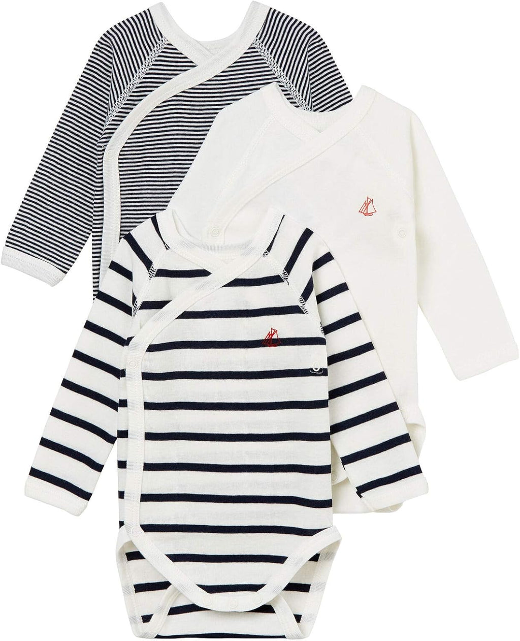 Petit Bateau 54219 Uniseks babybody (3 stuks)