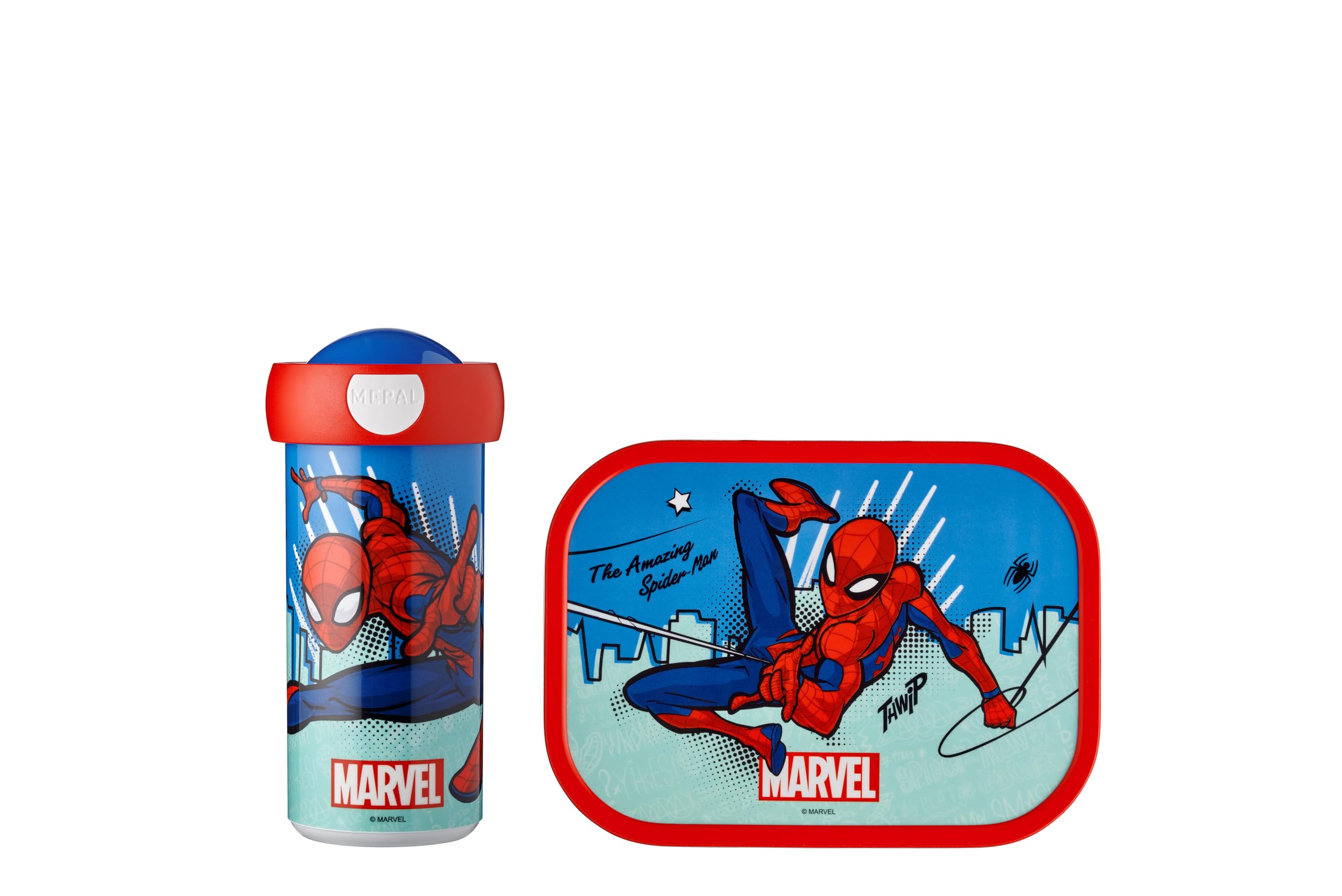 Mepal Campus Lunchbox, lunchbox voor kinderen met inzetstuk en kliksluiting, BPA-vrij, vaatwasmachine-bestendig, 750 ml, Spiderman