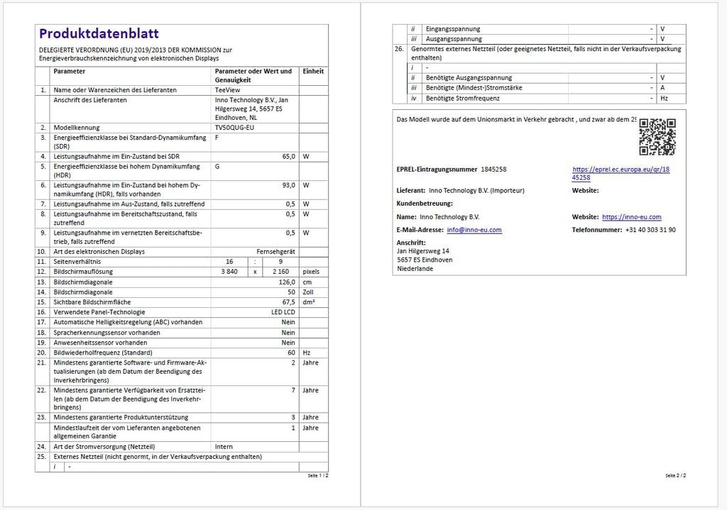 TEEVIEW TV50QUG-EU Google Smart 4K UHD 50 inch WLAN TV, Bluetooth, 3 x HDMI, Triple Tuner, spraakbediening, geïntegreerde streaming-apps