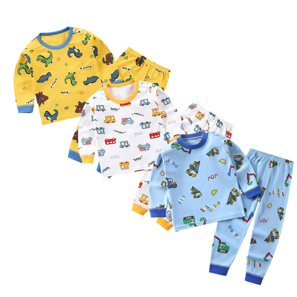XM-Amigo Jumpsuits 3set/pack cartoon print baby jongens katoen pyjama baby katoen pyjama vier seizoenen ondergoed sets kinderen
