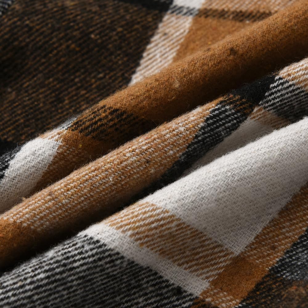 Yanmucy Babykledingset voor jongens, 2-delig, katoen, plaid, hoodie, overhemd, tops en broeken, kledingset voor lente en herfst