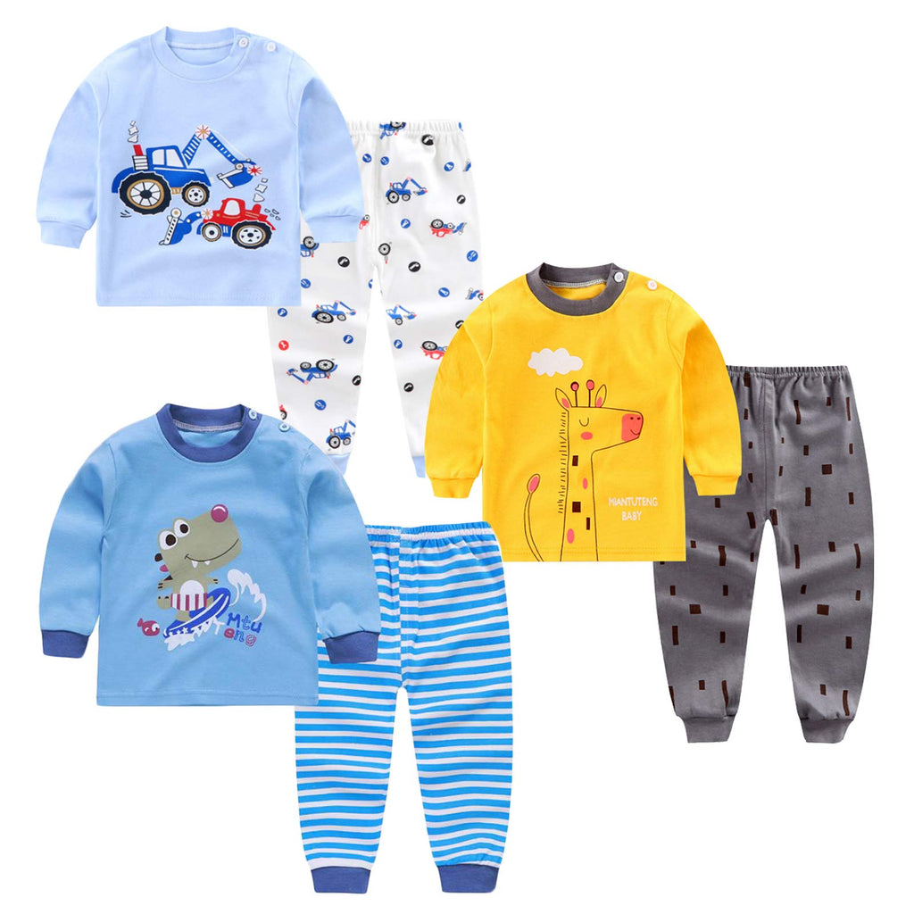 XM-Amigo Jumpsuits 3set/pack cartoon print baby jongens katoen pyjama baby katoen pyjama vier seizoenen ondergoed sets kinderen