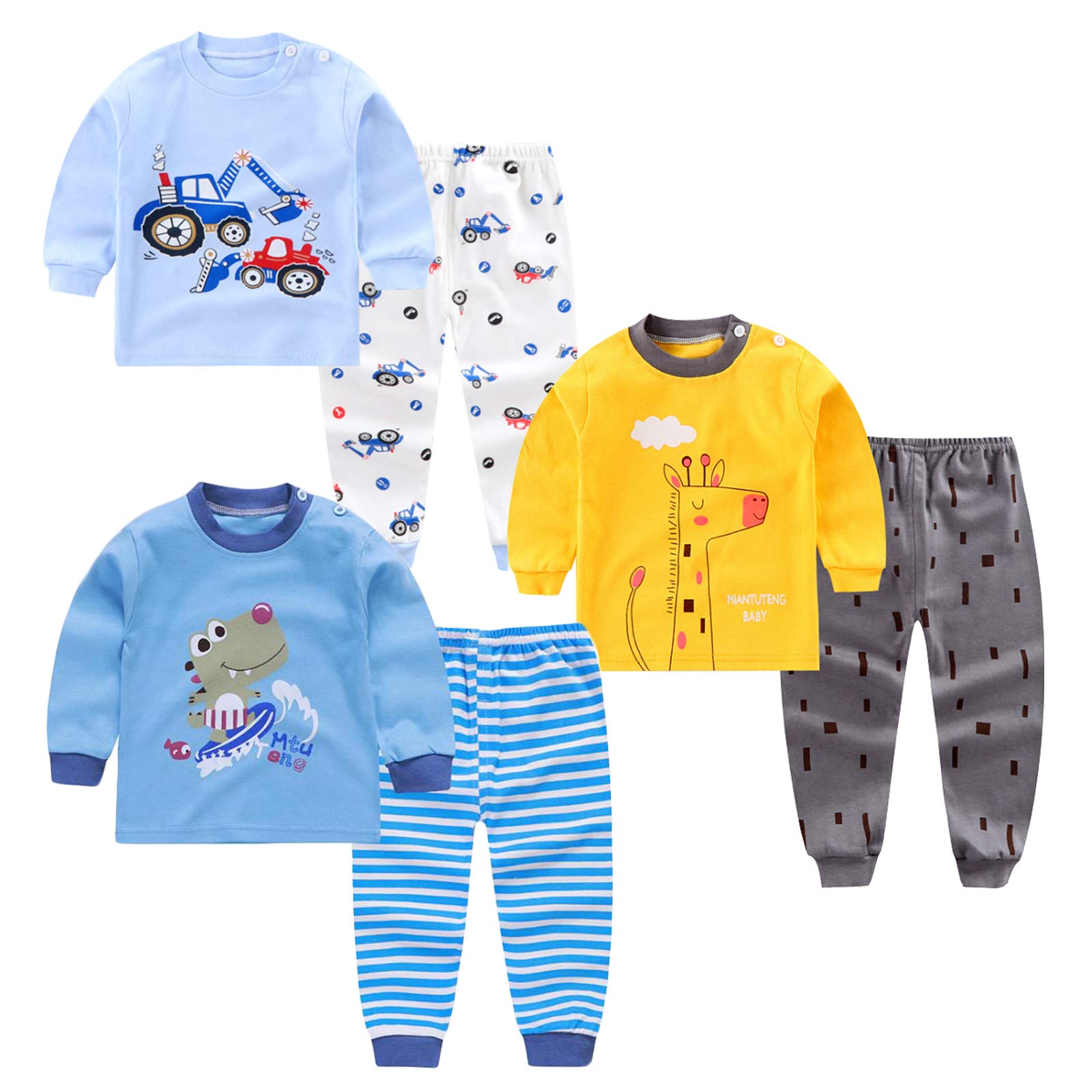 XM-Amigo Jumpsuits 3set/pack cartoon print baby jongens katoen pyjama baby katoen pyjama vier seizoenen ondergoed sets kinderen