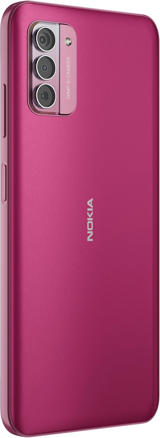 Nokia G42 5G Smartphone (5G-connectiviteit, Android 13, HD+ display (6,56 inch), 50 MP Kl drievoudige camera, 5000 mAh batterij, 6 GB RAM, 128 GB geheugen, 3D OZO audio-opname en QuickFix-design, roze