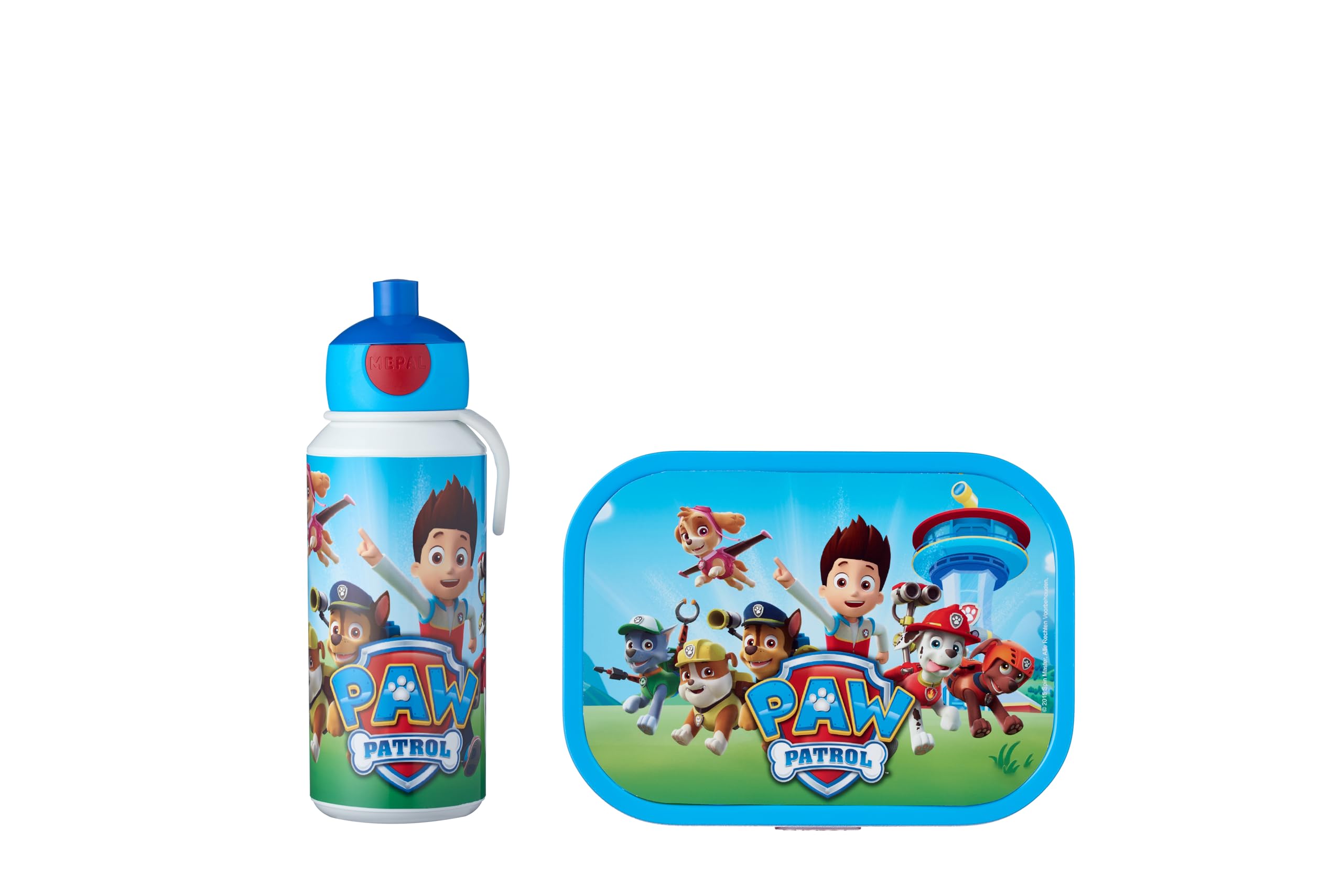 Mepal - Campus lunchset - Lunchset voor kinderen met pop-up drinkfles en lunchbox - Lunchset voor school - BPA-vrij - 400 ml + 750 ml - Paw Patrol Pups