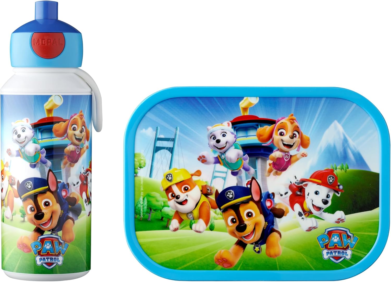 Mepal - Campus lunchset - Lunchset voor kinderen met pop-up drinkfles en lunchbox - Lunchset voor school - BPA-vrij - 400 ml + 750 ml - Paw Patrol Pups