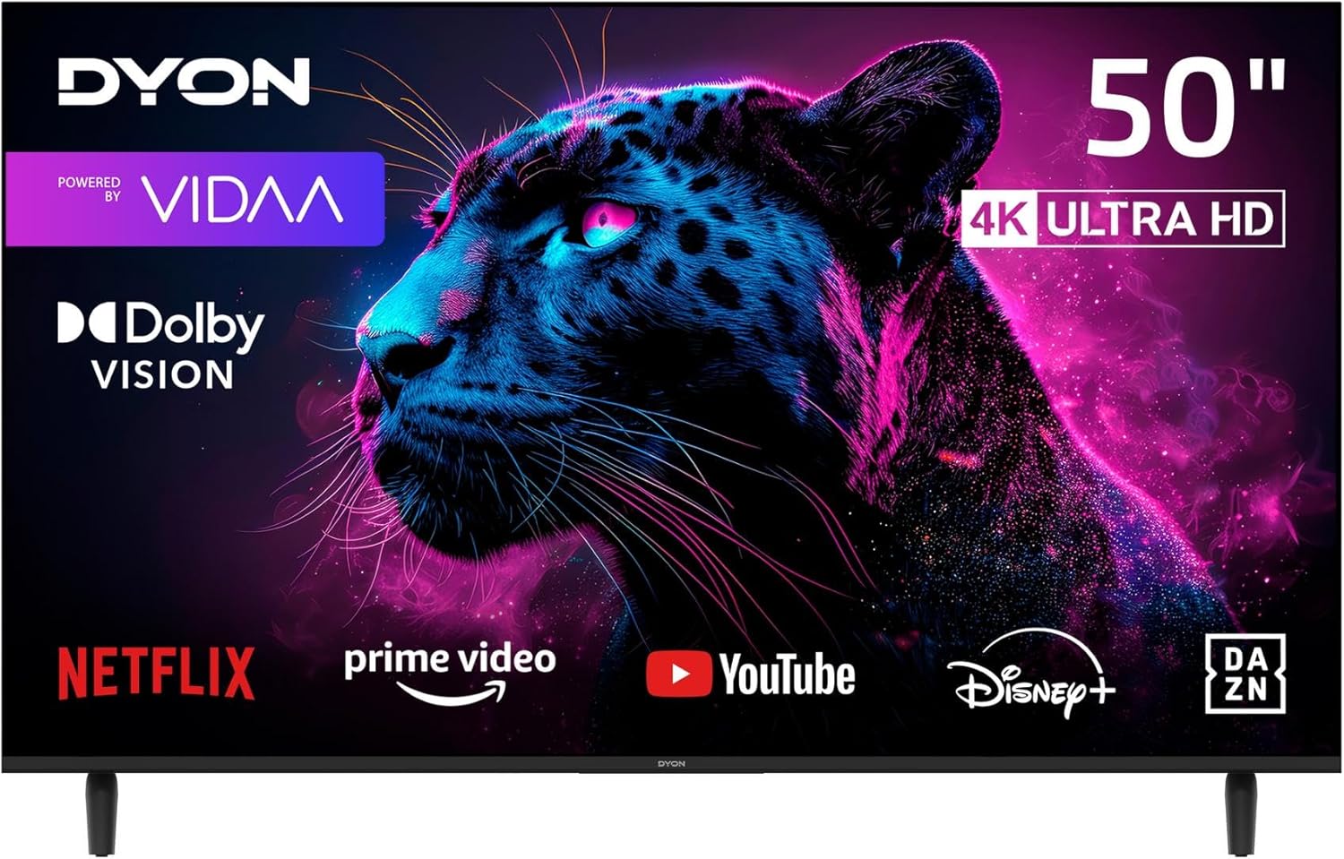 DYON Movie Smart 50 VX TV 50 inch (126 cm) (4K Ultra HD Smart TV, Triple Tuner (DVB-C/-S2/-T2), App Store, Prime Video, Netflix, YouTube, DAZN, Disney+), model 2024