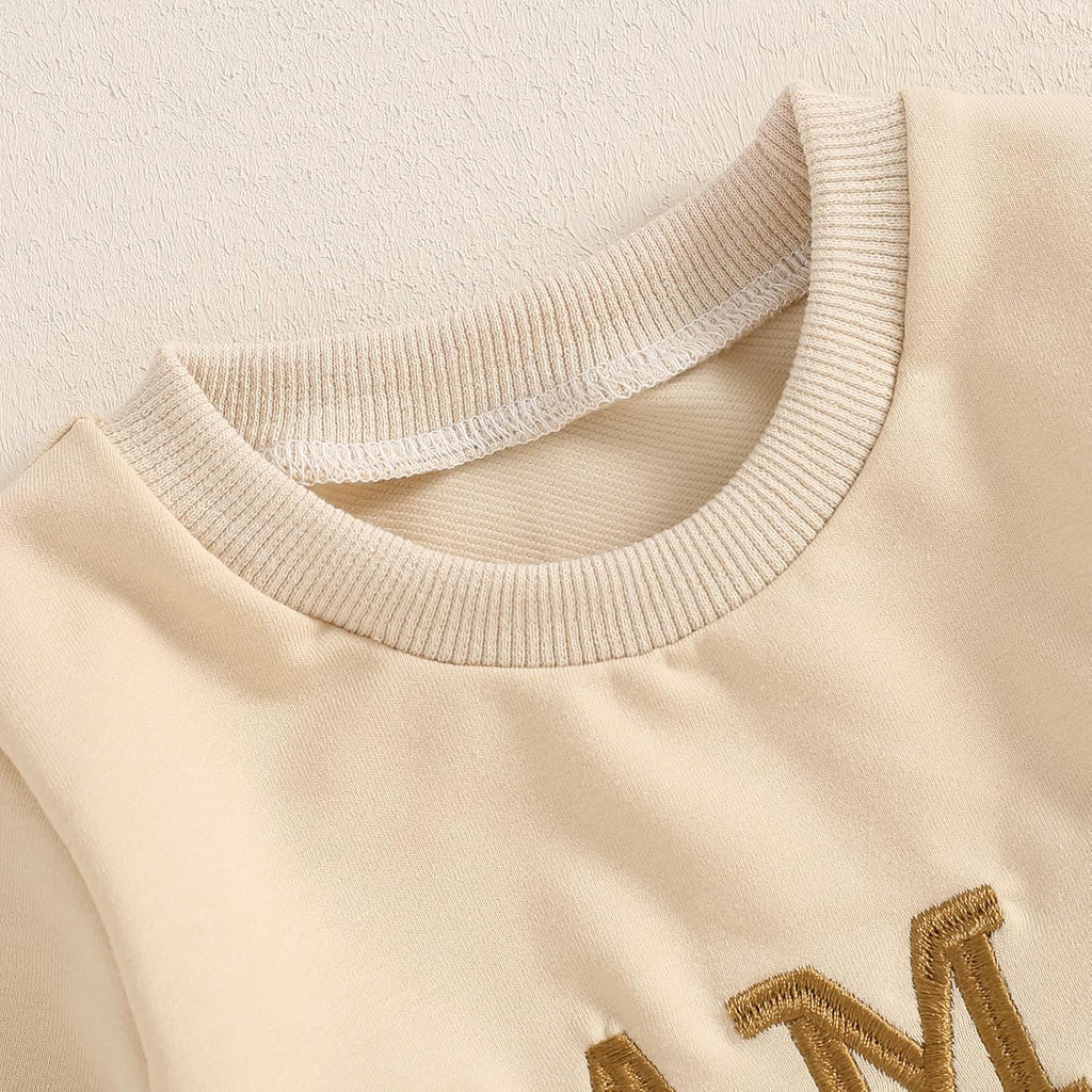 Loalirando 2-delige kledingset voor kinderen, baby, jongens, sweatshirt met lange mouwen + broek, elastische maat (0-3 jaar)